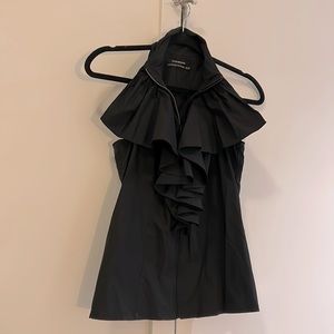 Club Monaco, high neck ruffled sleeveless blouse (XS)